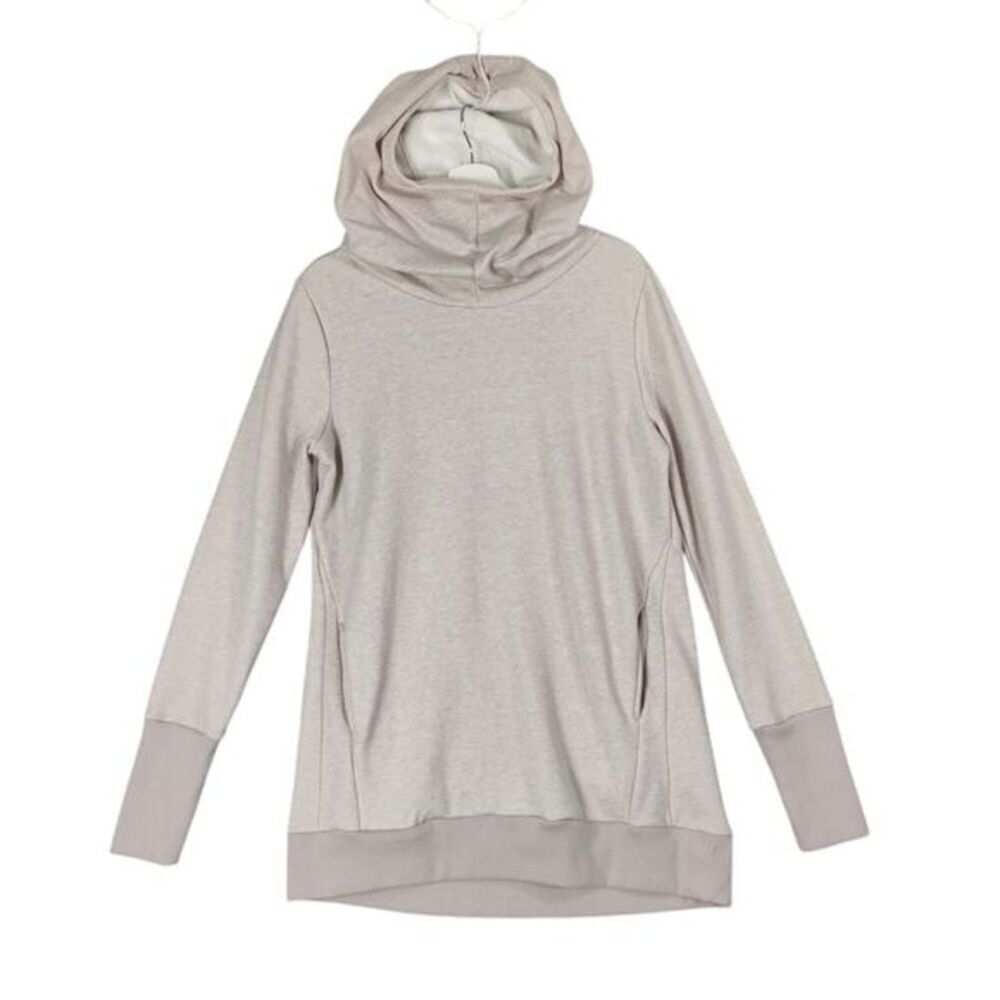 FABLETICS Zaylee Fleece Hoodie Women Size L Dark Rosebloom Heather Pink Pullover